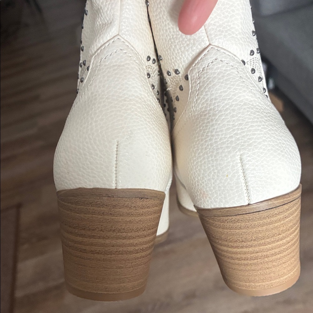 Cream Rhinestone Booties - Picture 6 of 10